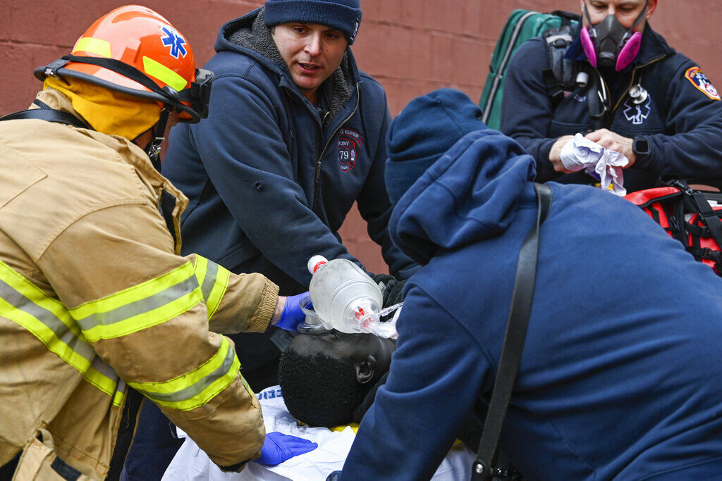 APTOPIX Apartment Building Fire